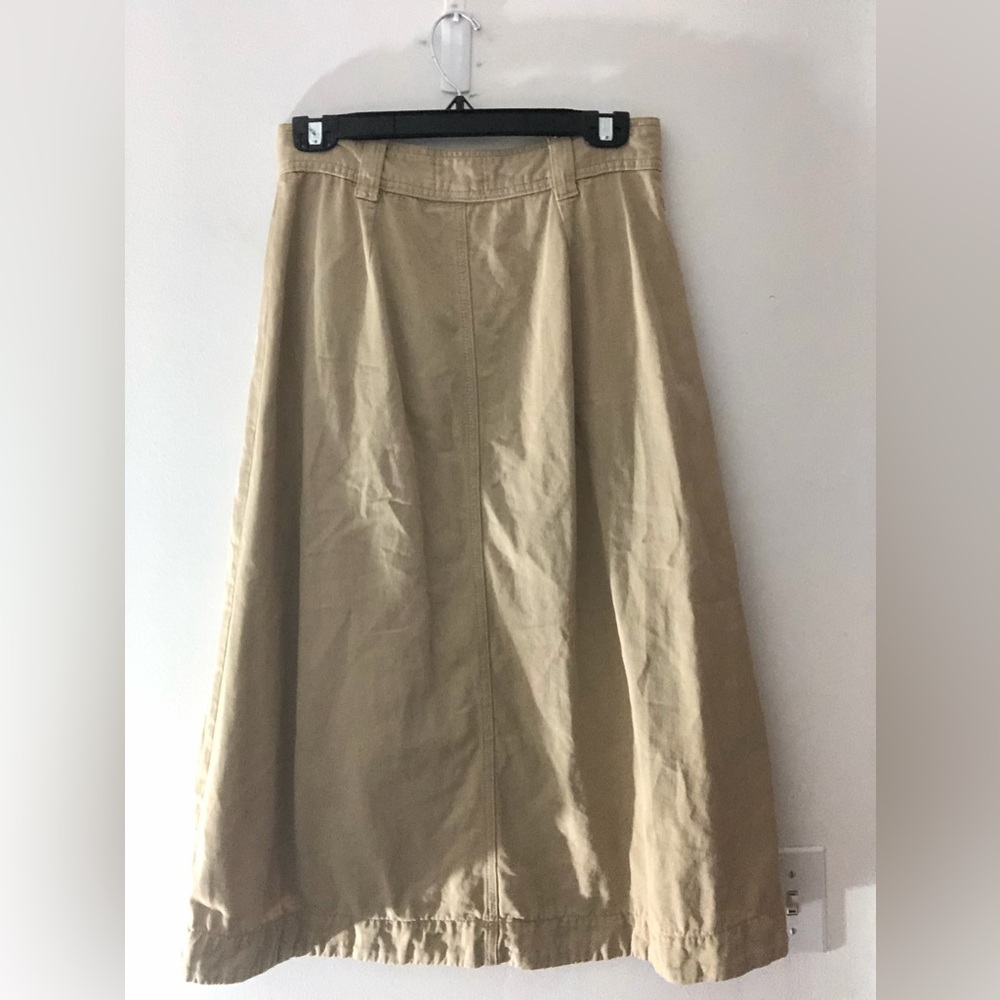 Sezane Clarina Skirt in Safari Beige Size 36 FR Cotton Button Up Midi Skirt - Picture 8 of 16